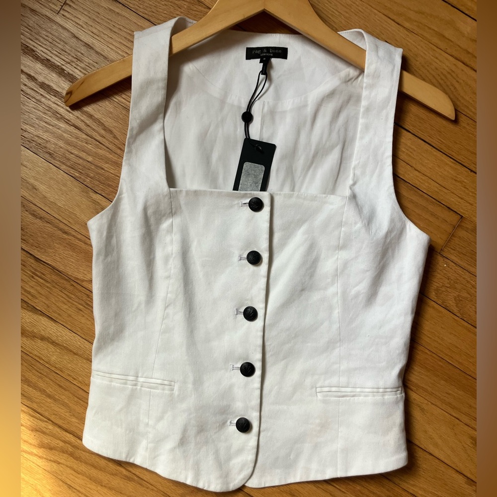 rag & bone Mariana Linen Blend Vest (Sz 4)